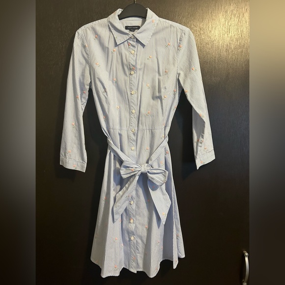 Tommy Hilfiger Embroided-Stripe Tie Dress - Picture 4 of 7